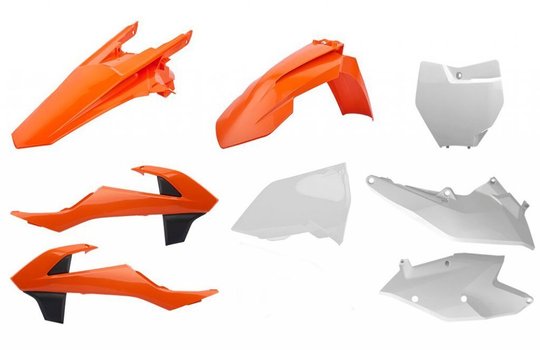 Пластик Polisport MX kit - KTM (19-) (Orange/White), KTM