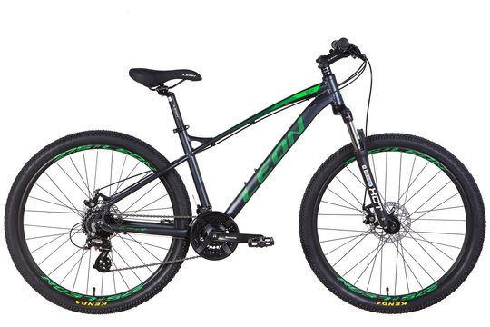 Купити Велосипед 27.5" Leon XC-90 SE AM Hydraulic lock out DD 2022 графітовий із зеленим м з доставкою по Україні