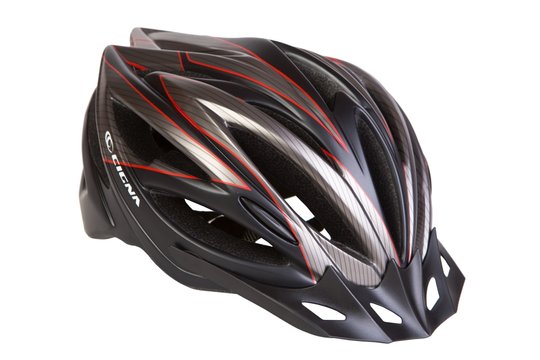 Шлем велосипедный с козырьком CIGNA WT-068 (черно-красный), взрослый