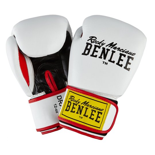 Перчатки боксерські Benlee DRACO 10oz / шкіра / біло-чорно-червоні