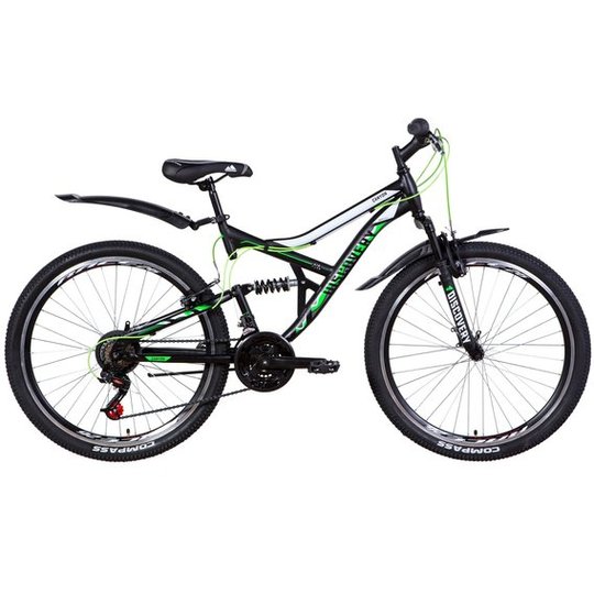 Купити Велосипед двопідвісний 26" Discovery Canyon ST AM vbr 17" рама 2021, чорно-зелений з доставкою по Україні