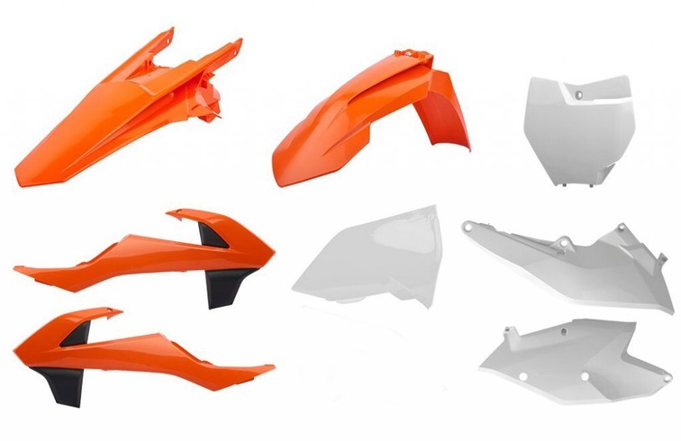 Пластик Polisport MX kit - KTM (19-) (Orange/White), KTM (91071)