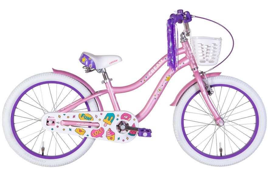 Велосипед Formula Cream AL 20" 2022, з крилом та кошиком, рожевий
