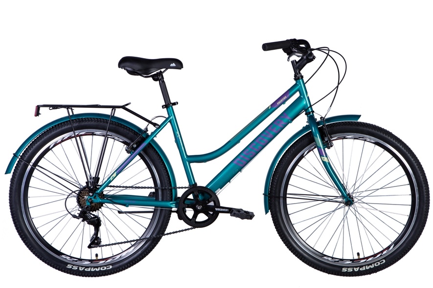 Купить Велосипед ST 26" Discovery PRESTIGE WOMAN рама- " с багажником задн St с крылом St 2024 (синьо-зелений) с доставкой по Украине