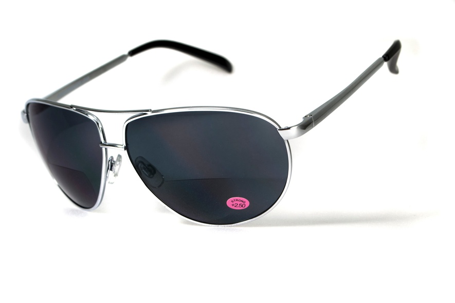 Бифокальные защитные очки Global Vision Aviator Bifocal (+2.0) (gray) серые