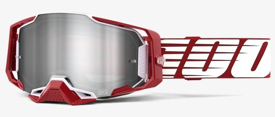Окуляри 100% ARMEGA Goggle Oversized Deep Red - Flash Silver Lens, Mirror Lens, Mirror Lens