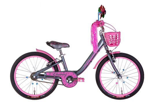 Купити Велосипед дитячий 20" Formula Cherry ST 2022, з крилом та кошиком, фіолетовий з білим з доставкою по Україні