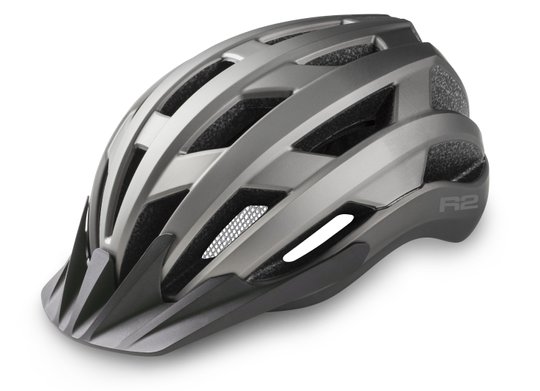 Купить Шлем R2 Explorer цвет серый. черный металлически матовый размер L: 58-62 см с доставкой по Украине