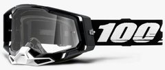 Мото очки 100% RACECRAFT 2 Goggle Black - Clear Lens, Clear Lens, Black,White, Clear Lens