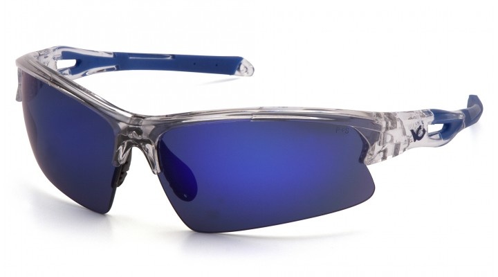 Окуляри захисні Venture Gear MontEagle Crystal (ice blue mirror) Anti-Fog, дзеркальні сині в прозорій оправі
