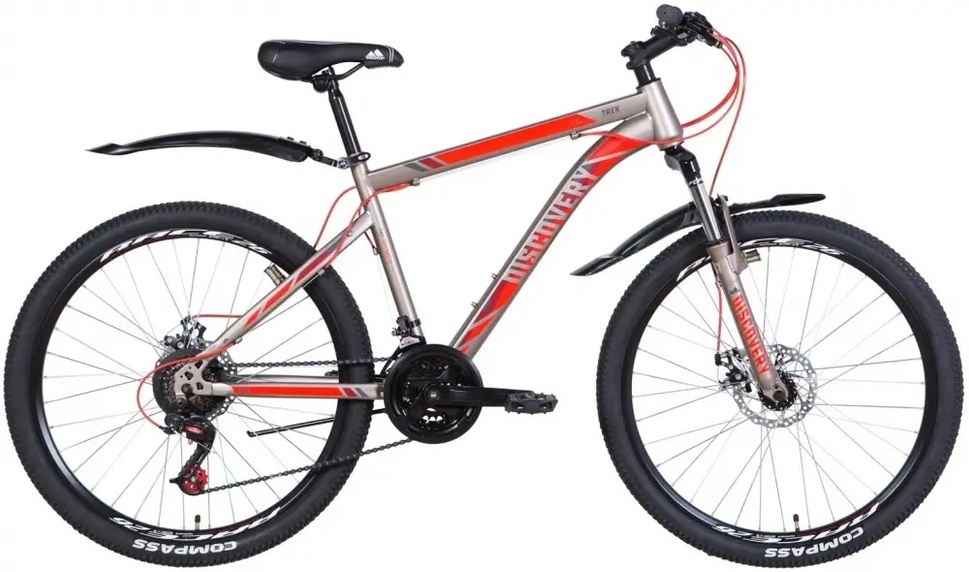Купить Велосипед 26" Discovery Trek ST AM DD 18" рама 2021, коричневый с красным с доставкой по Украине