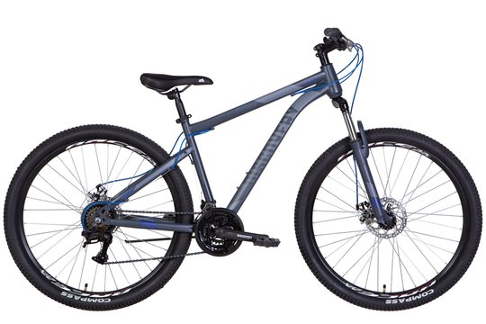 Купити Велосипед 27.5" Discovery TREK AM DD 2022 темно-сірий із синім м з доставкою по Україні