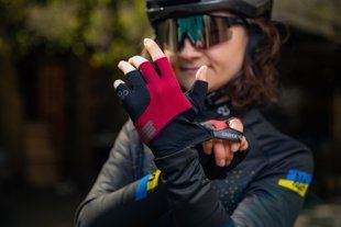 Рукавички ONRIDE Clutch, гелеві подушечки, сірий/бордо розмір XXL