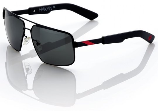 Окуляри 100% HAKAN Sunglasses - Matte Black - Grey Tint, Mirror Lens, Mirror Lens