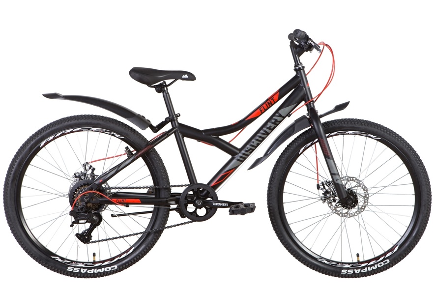 Купить Велосипед 24" Discovery FLINT DD 2022 черно-серо-красный м с доставкой по Украине