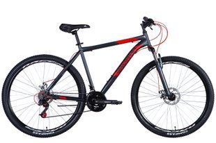 Купити Велосипед 29" Discovery RIDER 2024 (темно-сріблястий з червоним (м)) XL (180-195 см) з доставкою по Україні