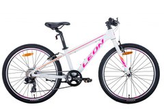 Купити Велосипед 24" Leon JUNIOR 2021 (бело-малиновый с оранжевым) з доставкою по Україні