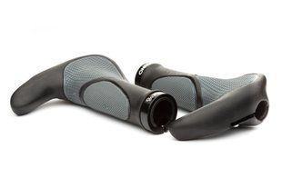 Купити Гріпси ONRIDE HornGrip30, ергономічні з ріжками, два замки, 140 мм, чорний/сірий з доставкою по Україні
