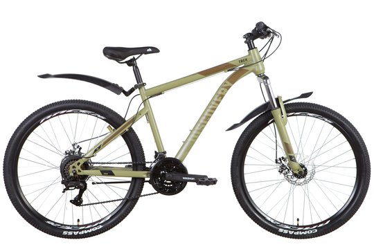 Купити Велосипед 26" Discovery Trek ST AM DD 15" рама 2021, сірий з салатним матовий з доставкою по Україні
