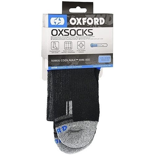 Термоноски Oxford Coolmax Black/Grey, 37-43
