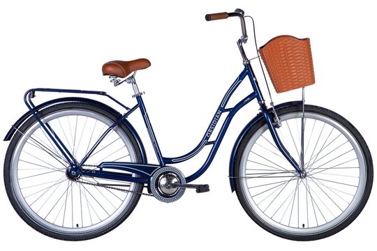 Купить Велосипед ST 28" Dorozhnik OBSIDIAN тормозная рама- " с багажником задн St с корзиной Pl с крылом St 2024 (фіолетовий) с доставкой по Украине