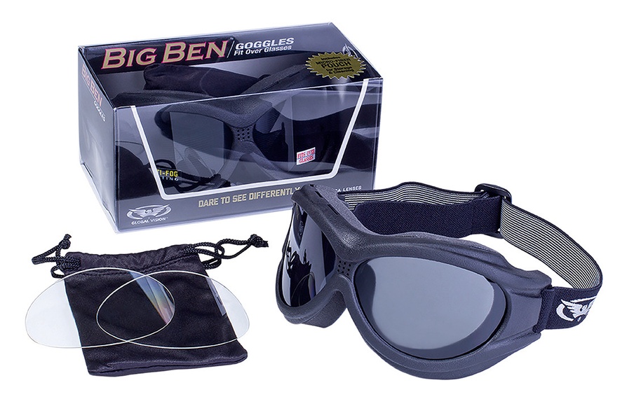 Очки защитные с уплотнителем Global Vision Big Ben KIT Anti-Fog, сменные линзы