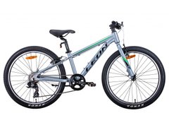 Купити Велосипед 24" Leon JUNIOR 2021 (серебристо-черный с зеленым) з доставкою по Україні