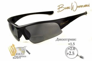 Окуляри біфокальні поляризаційні (захисні) BluWater Winkelman-1 polarized (+1.5 bifocal) (gray) (чорна біфокальна лінза з діоптріями)