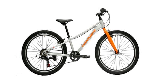 Купити Велосипед підлітковий 24" Winner Candy 2022 сірий з помаранчевим з доставкою по Україні