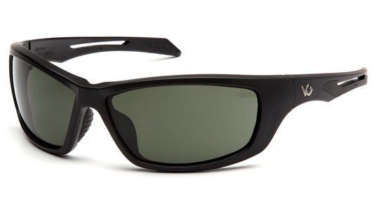Захисні окуляри Venture Gear Tactical Howitzer Black (Forest Gray) Anti-Fog, чорно-зелені у чорній оправі