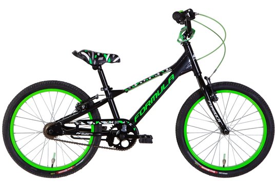 Купити Велосипед дитячий 20" Formula Slim AL 2022, чорно-зелений з доставкою по Україні