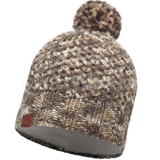 KNITTED & POLAR HAT MARGO brown taupe