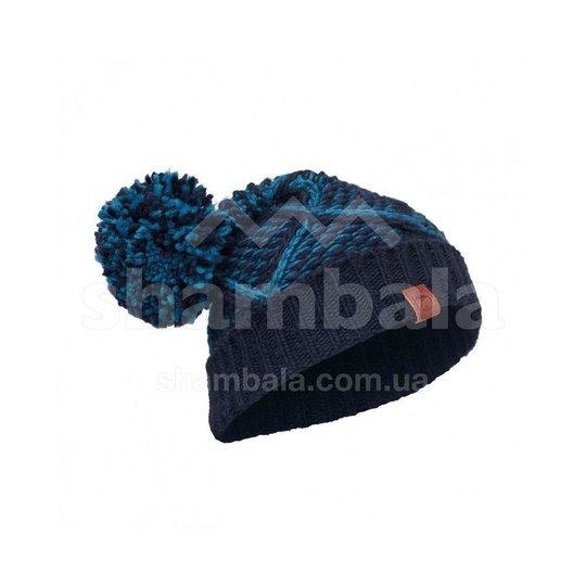 KNITTED HAT PLAID medieval blue