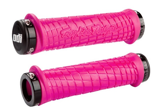 Купити Грипси ODI Troy Lee Designs Signature MTB Lock On Bonus Pack Pink w/ Black Clamps (рожеві з чорними замками) з доставкою по Україні