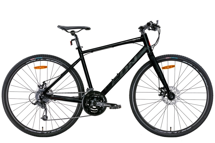 Купить Велосипед 28" Leon HD-80 DD 2022 (чорно-білий з червоним) с доставкой по Украине