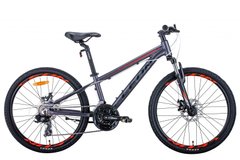 Купити Велосипед 24" Leon JUNIOR AM DD 2021 (антрацитовый с красным (м)) з доставкою по Україні