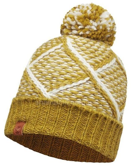 KNITTED HAT PLAID tobaco