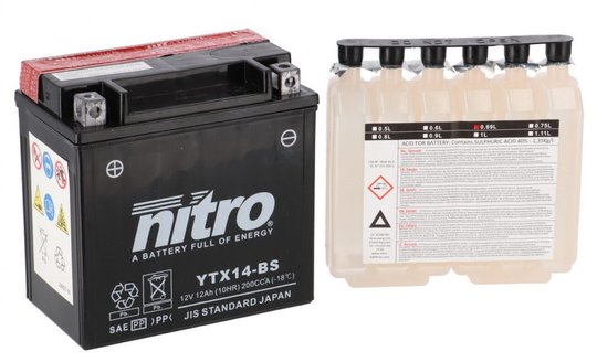 Акумулятор NITRO AGM Open Battery (12 Ah), CCA 200 (A)