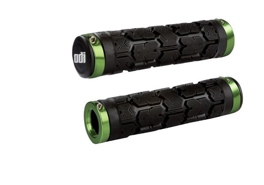Купити Грипси ODI Rogue MTB Lock-On Bonus Pack Black w/Green Clamps (чорні із зеленими замками) з доставкою по Україні