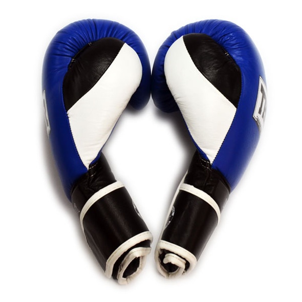 Перчатки боксерские THOR ULTIMATE 14oz /Кожа /сине-черно-белые