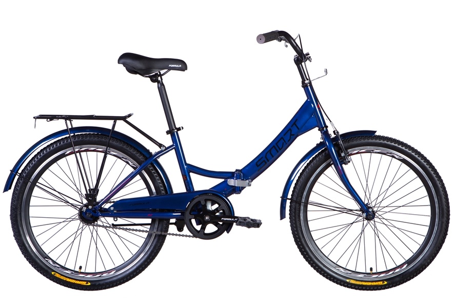 Купити Велосипед 24" Formula SMART з багажником, без кошика 2024 (синій) з доставкою по Україні