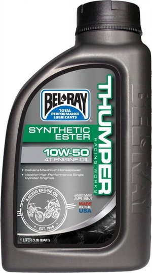 Олія моторна Bel Ray WORKS THUMPER RACING SYNTHETIC ESTER (1л), 10w-50
