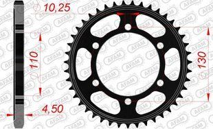 Зірка AFAM 525 Steel Chainwheel - Yamaha (Black), 45z (12815-45)