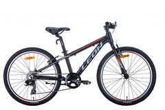 Купити Велосипед 24" Leon JUNIOR 2021 (черно-оранжевый с серым (м)) з доставкою по Україні