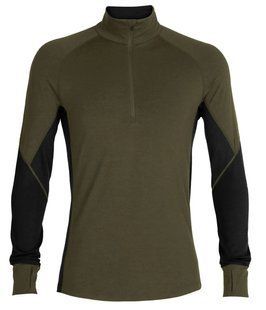 Термофутболка с длинным рукавом ICEBREAKER 260 Zone LS Half Zip MEN LODEN/BLACK S
