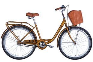 Купити Велосипед ST 26" Dorozhnik LUX Velosteel рама-17" бронзовий з багажником задн St з корзиною Pl з крилом St 2024 з доставкою по Україні