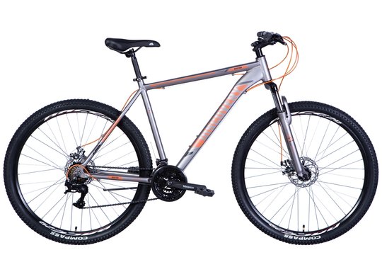 Купить Велосипед 29" Discovery BASTION AM DD 2024 (сріблясто-помаранчевий (м)) с доставкой по Украине