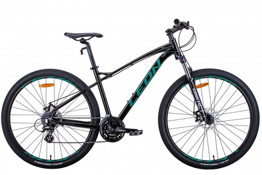 Купити Велосипед гірський 29" Leon TN-90 18" рама 2021 чорний з зеленим з доставкою по Україні