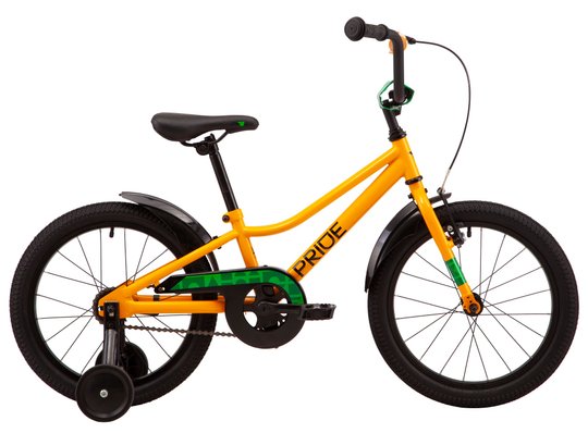 Купити Велосипед дитячий 18" Pride Flash 2022, жовтий з доставкою по Україні