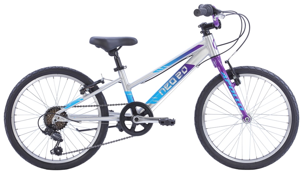 Купити Велосипед 20" Apollo NEO 6s girls Brushed Alloy / Purple / Blue Fade з доставкою по Україні